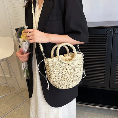 Luxury Woven Half-Moon Bag
