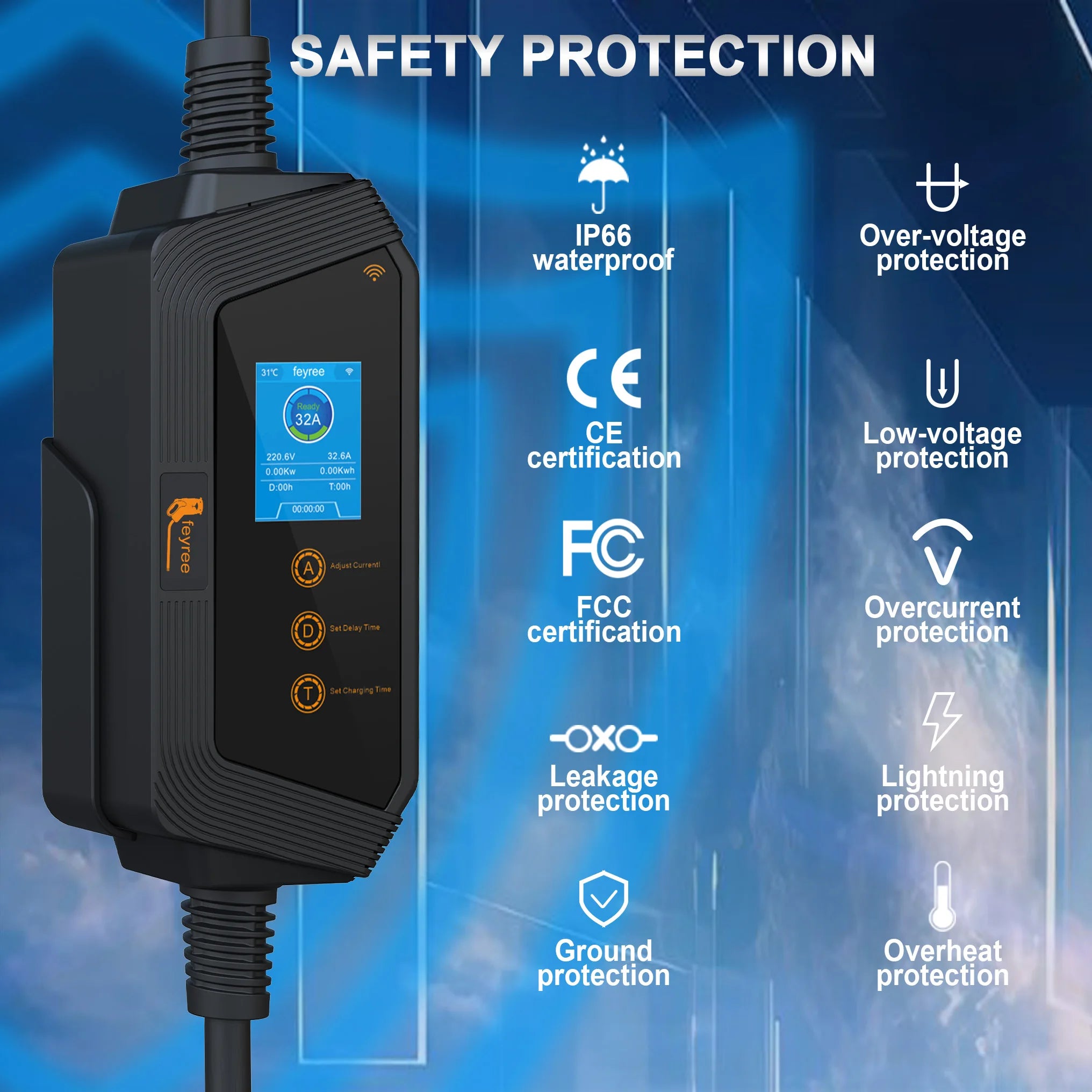 Portable EV Charger for Tesla & NACS - Smart APP Control & Fast Charging - 17