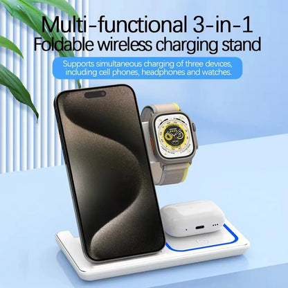 3-in-1 Foldable Wireless Charging Station for iPhone, Apple Watch & AirPods