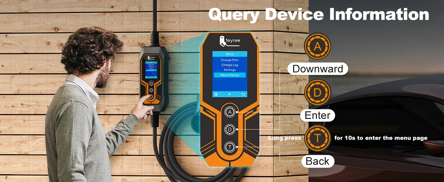 Smart Portable EV Charger - 11KW/7KW Adjustable WiFi App Control - 17