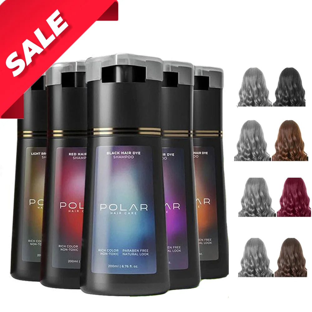 Natural Hair Dye Shampoo for Gray Hair - 10-Minute Color & Repair (200ml)