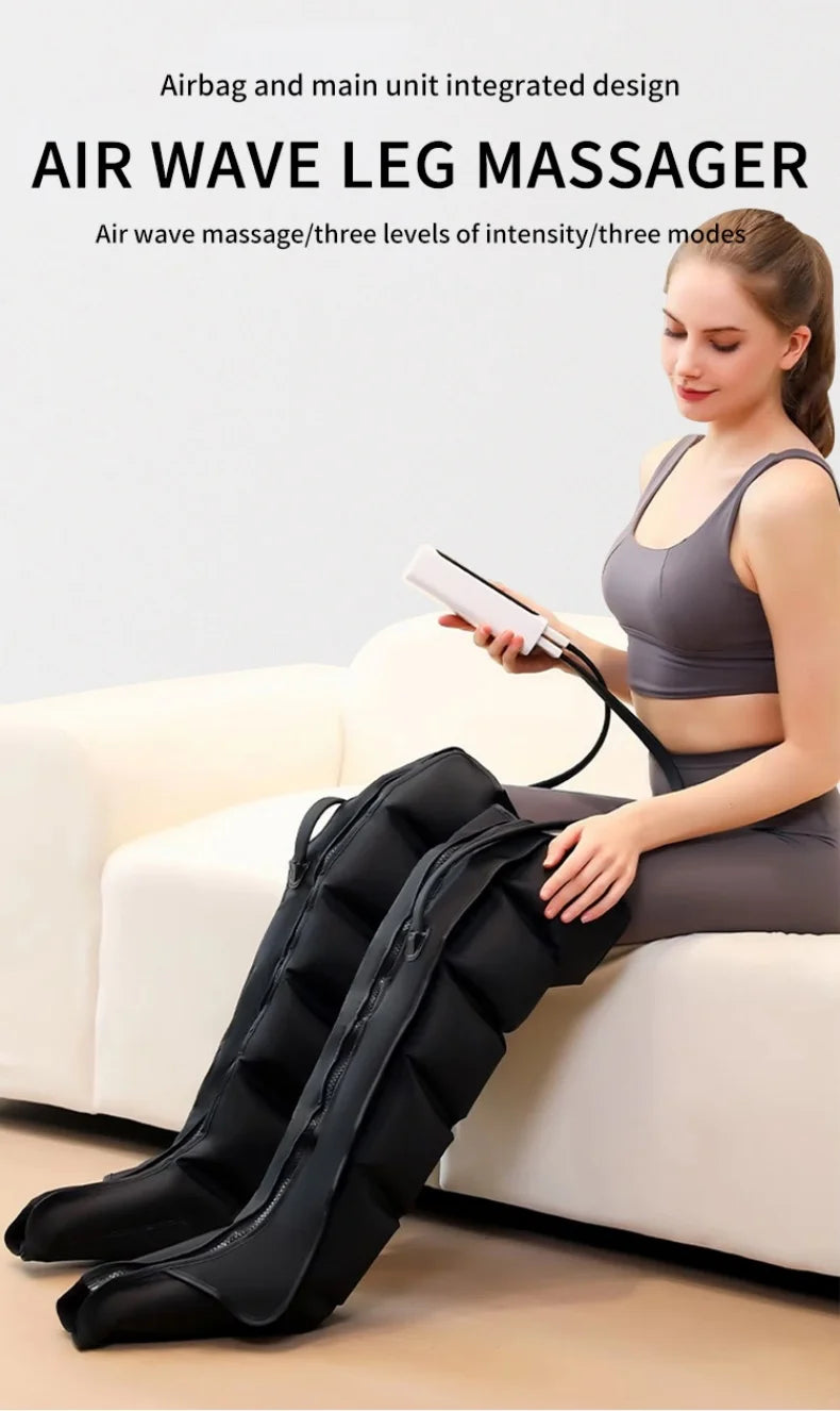 Electric Pneumatic Leg Massager - Full Leg Air Compression Recovery System - 10
