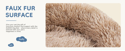 Calming Plush Dog Bed - Ultra-Soft Anti-Slip Washable Pet Bed for Dogs