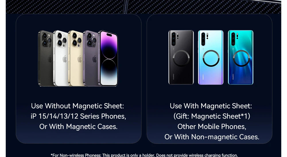 Magnetic Wireless Car Charger & Phone Holder for iPhone 16/15/14 - 14