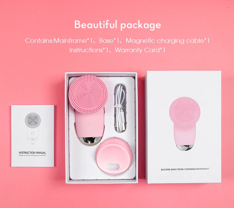 Sonic Electric Silicone Facial Cleansing Brush – Waterproof Skin Exfoliator - 19