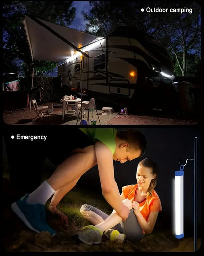 Rechargeable LED Tube Light - Magnetic Portable Bar Lamp for Camping & Emergency
