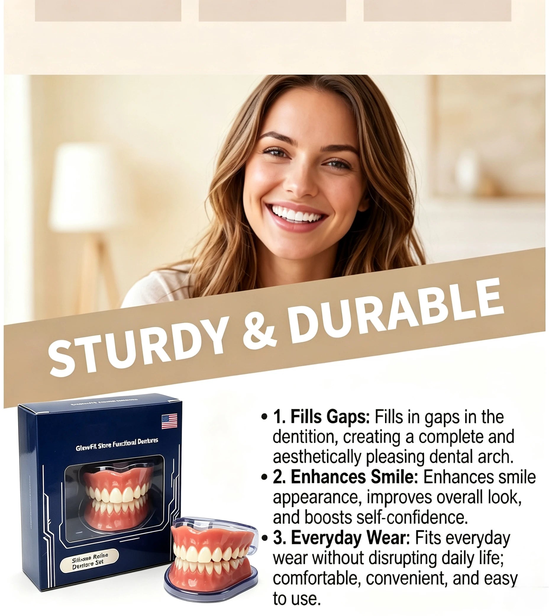 Instant Smile Full Mouth Resin Denture Set – Realistic & Comfortable Dental Veneer - 6