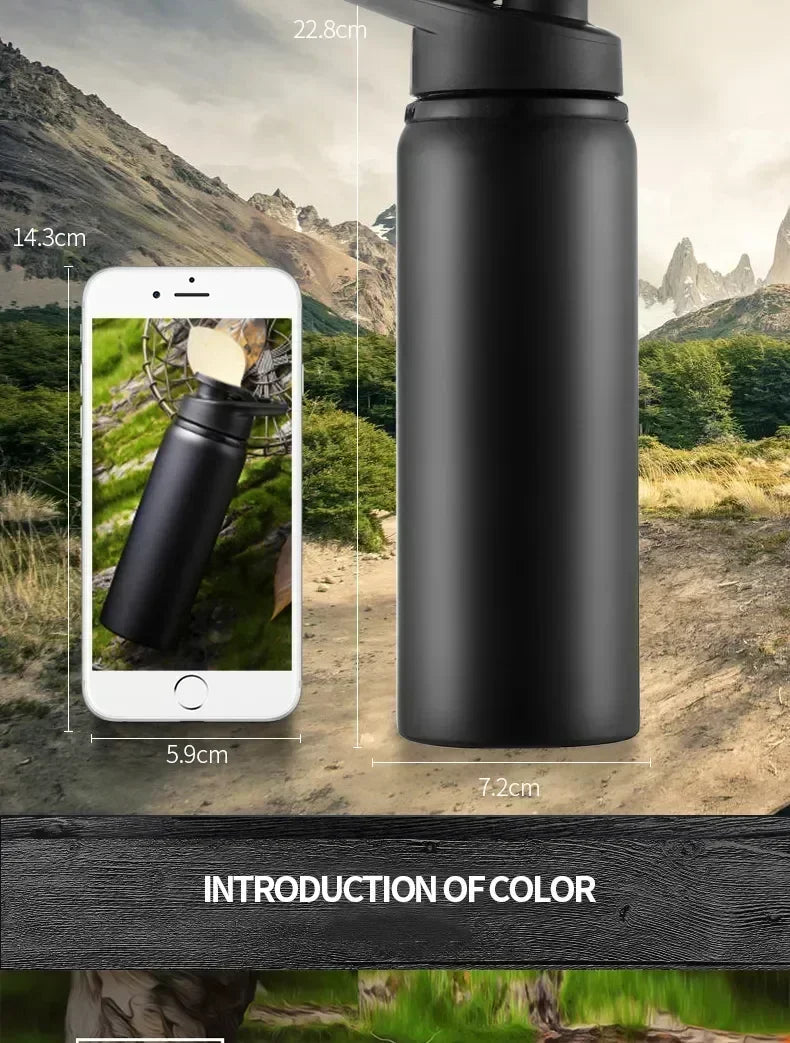 Portable Stainless Steel Sports Water Bottle - 700ml Leak-Proof Flask