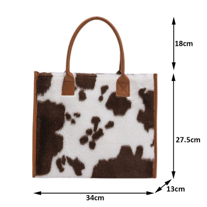 Luxury Fluffy Animal Print Tote