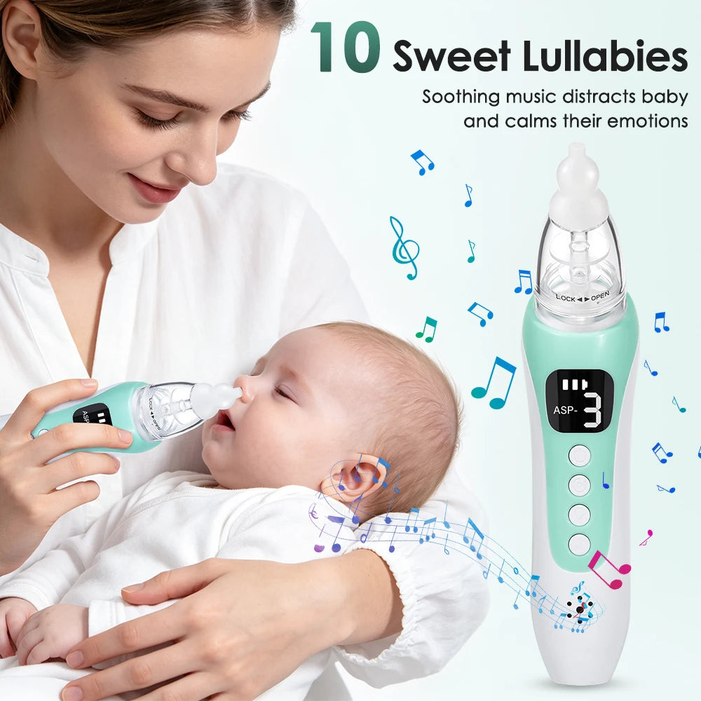 Electric Baby Nasal Aspirator with 3 Suction Levels and Soothing Music