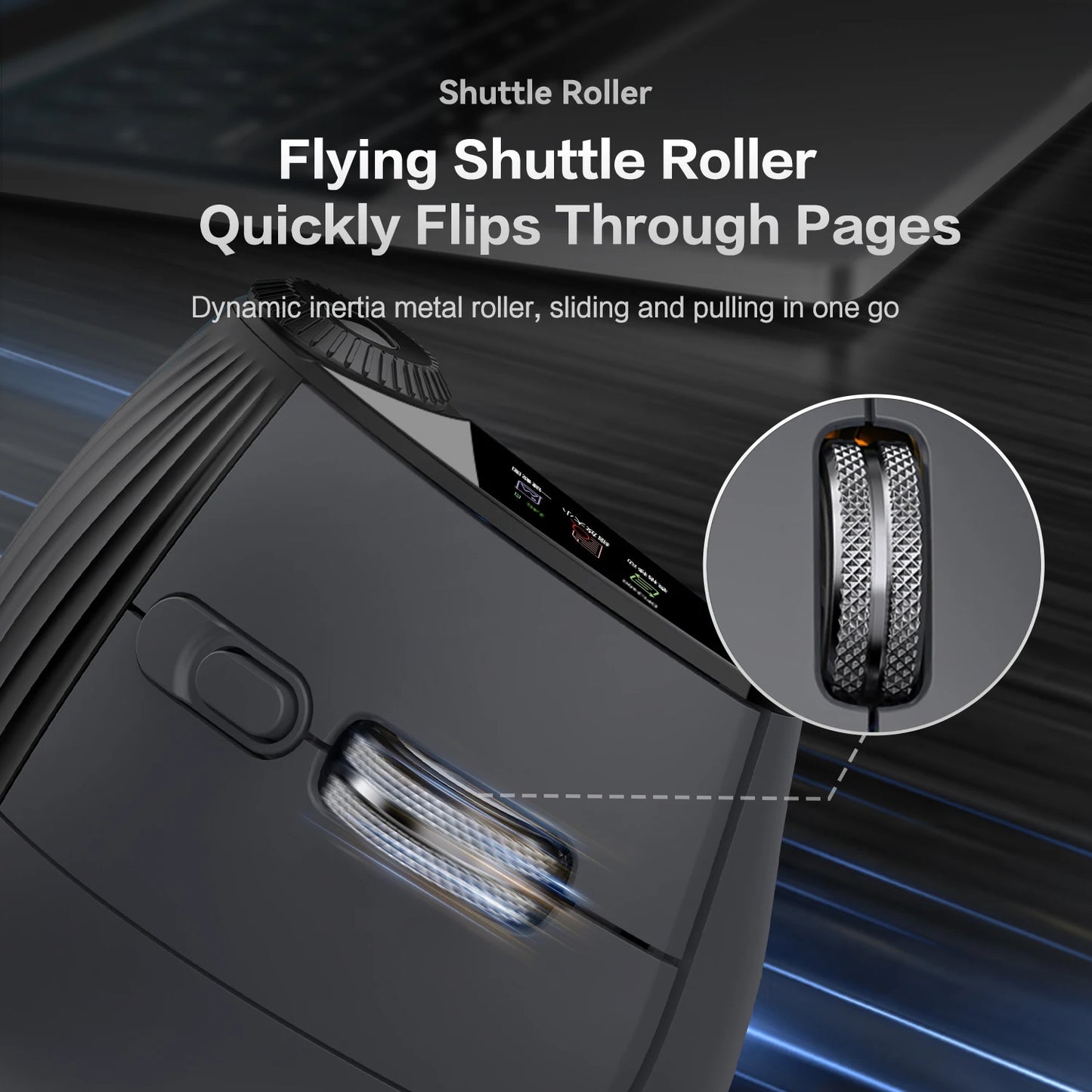 Ergonomic Wireless Vertical Mouse with RGB Backlight & Precision Knob