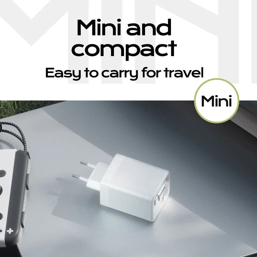 65W Retractable USB-C Fast Charger - Portable PD Travel Adapter for Laptop