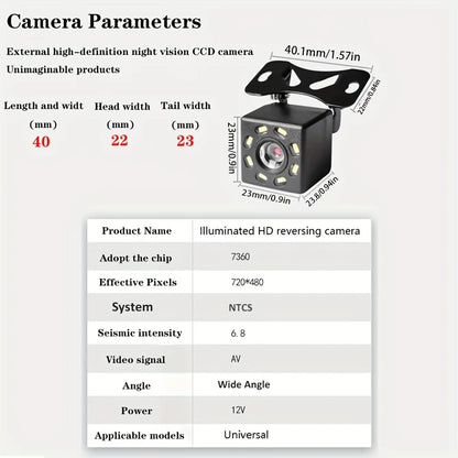 HD Car Rearview Backup Camera - Wide Angle Night Vision Parking Assist