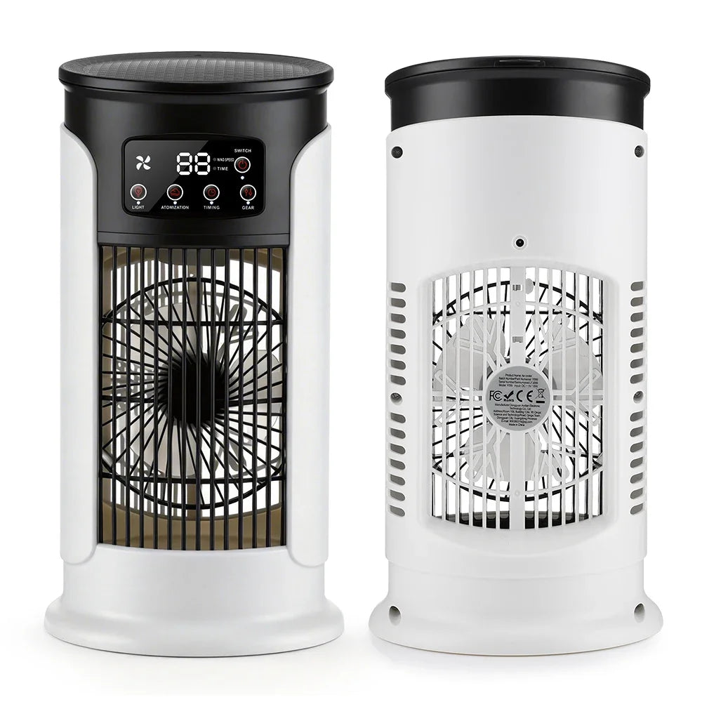 Portable Desktop Air Cooler & Humidifier with 6-Speed Fan and LED Light - 1
