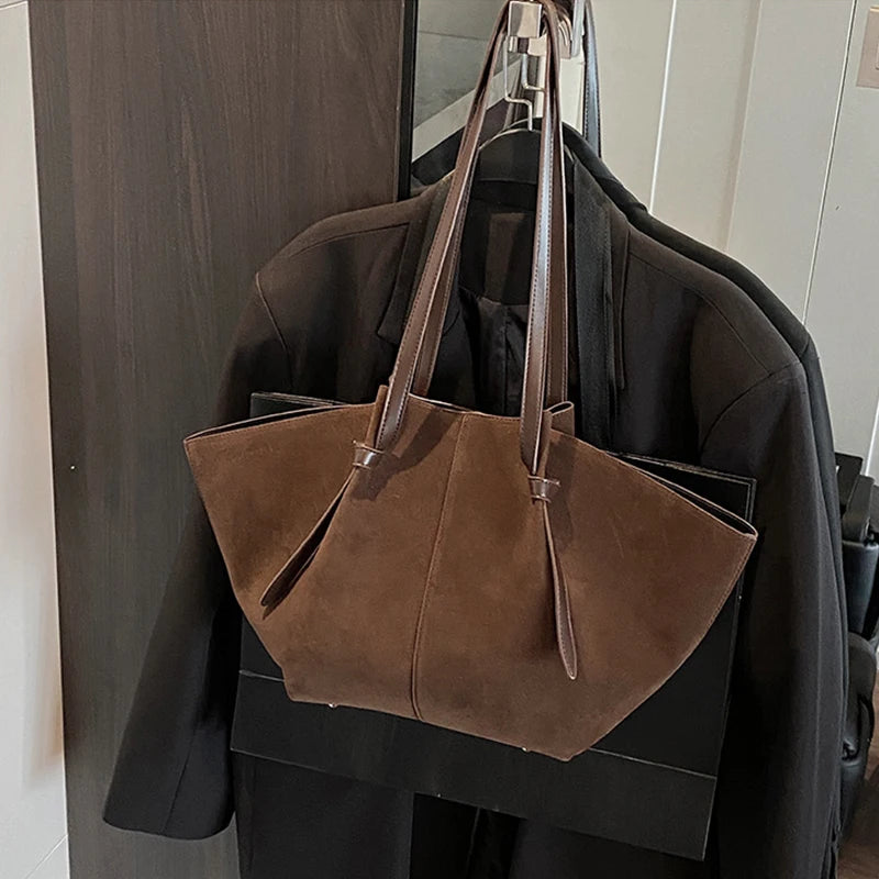 Luxury Retro Suede Shoulder Tote