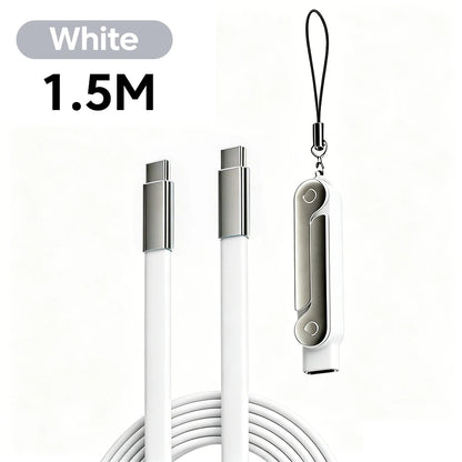 240W 2-in-1 USB-C Fast Charging Cable with Built-in Phone Stand