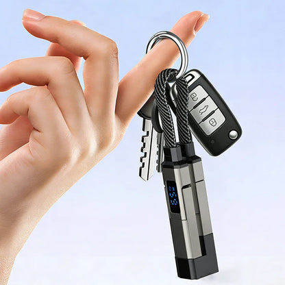 4-in-1 Fast Charging Keychain Cable with LED Power Display