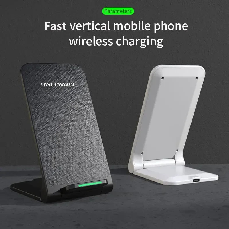 30W Foldable Fast Wireless Charger Stand for iPhone and Samsung Devices