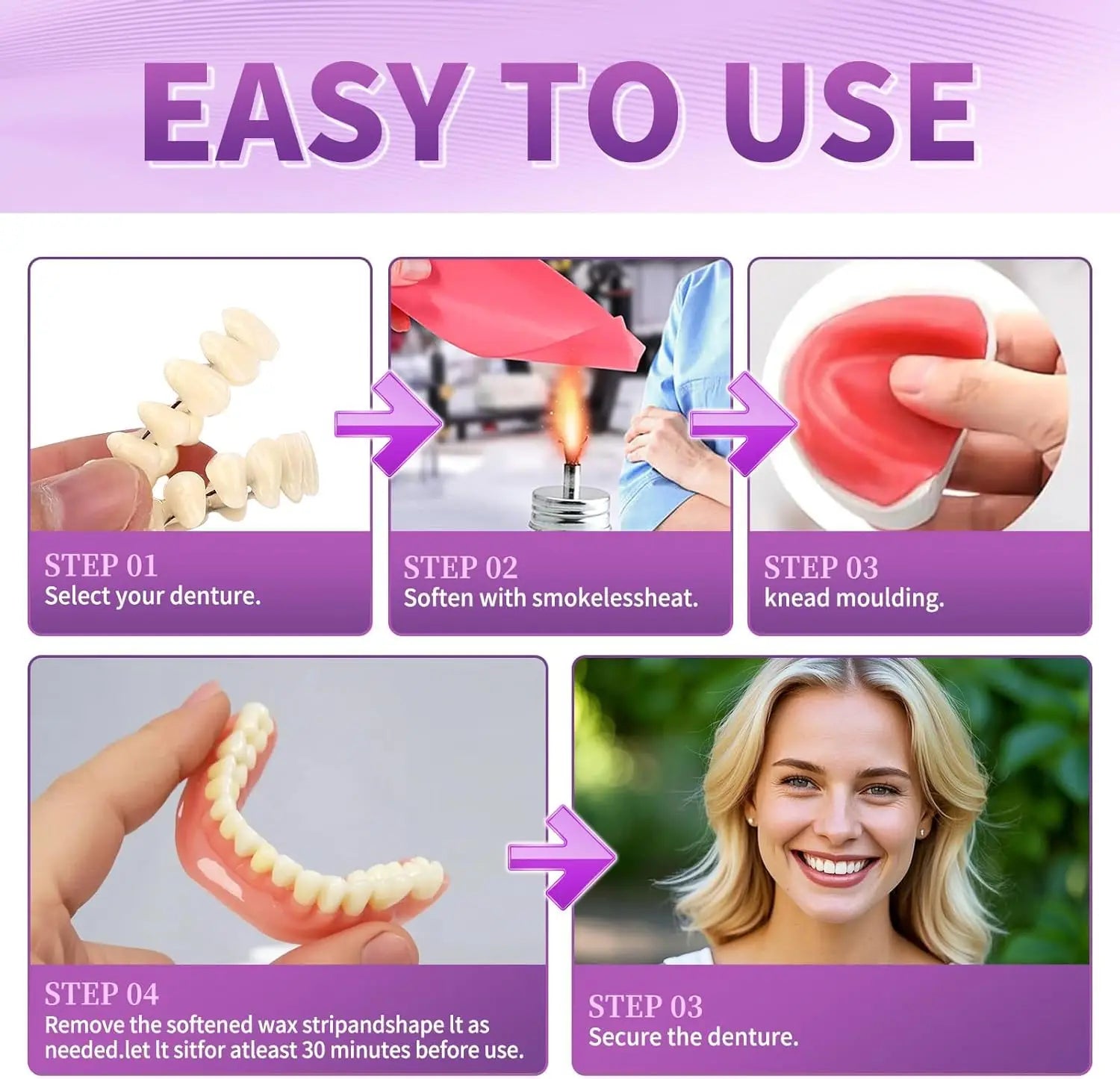 Cosmetic Silicone Dentures for Instant Smile Makeover & Comfort - 5