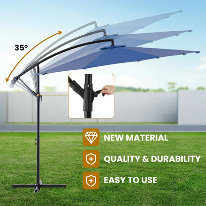 10ft Cantilever Patio Umbrella - Outdoor UV-Resistant Offset Shade