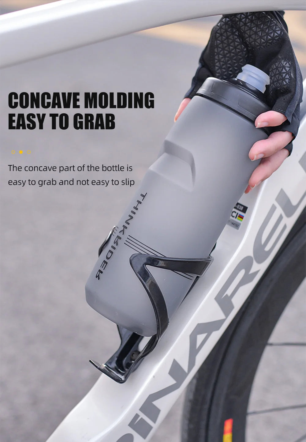 ThinkRider Sports Water Bottle - Leak-Proof Squeeze Bottle for Cycling & MTB - 12