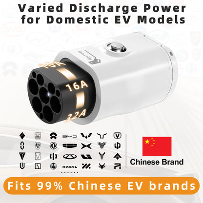 GB/T V2L Electric Vehicle Discharge Adapter for Chinese EV Camping