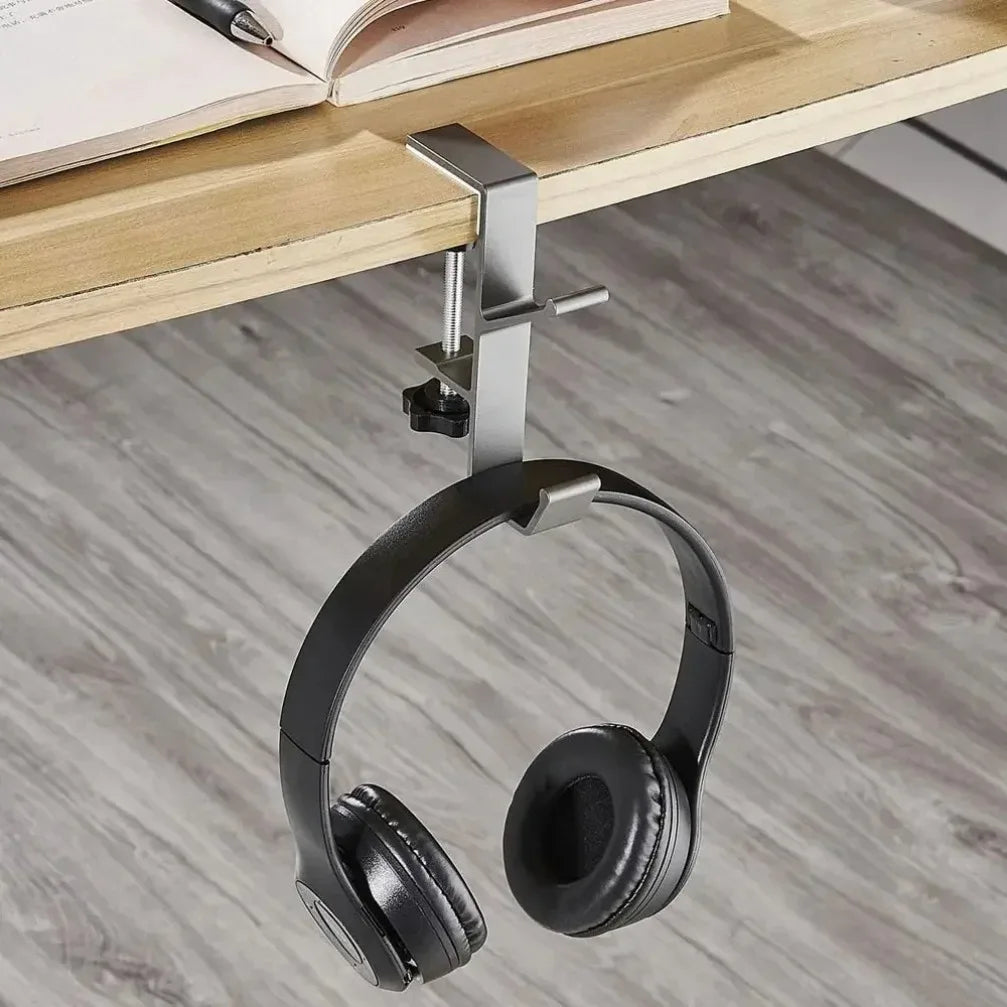 Universal Aluminum Desk Hook: Headphone Stand & Portable Bag Hanger