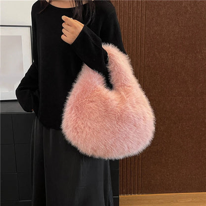 Luxury Soft Plush Bucket Bag