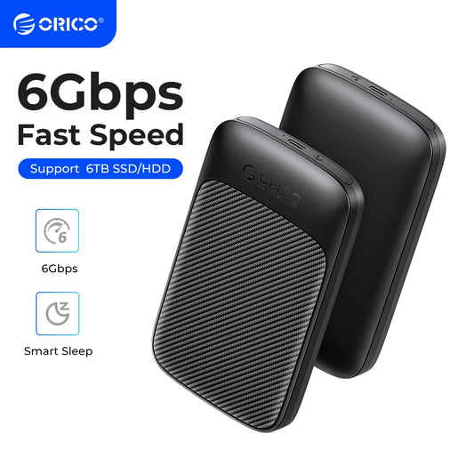 ORICO 2.5" USB 3.1 Type-C HDD/SSD Enclosure - 6Gbps Portable Hard Drive Case