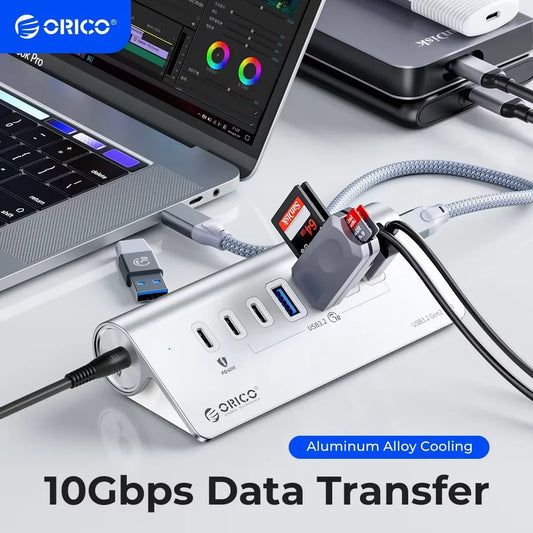 7-Port Powered USB 3.2 Hub with Fast Charging for Laptop & PC
