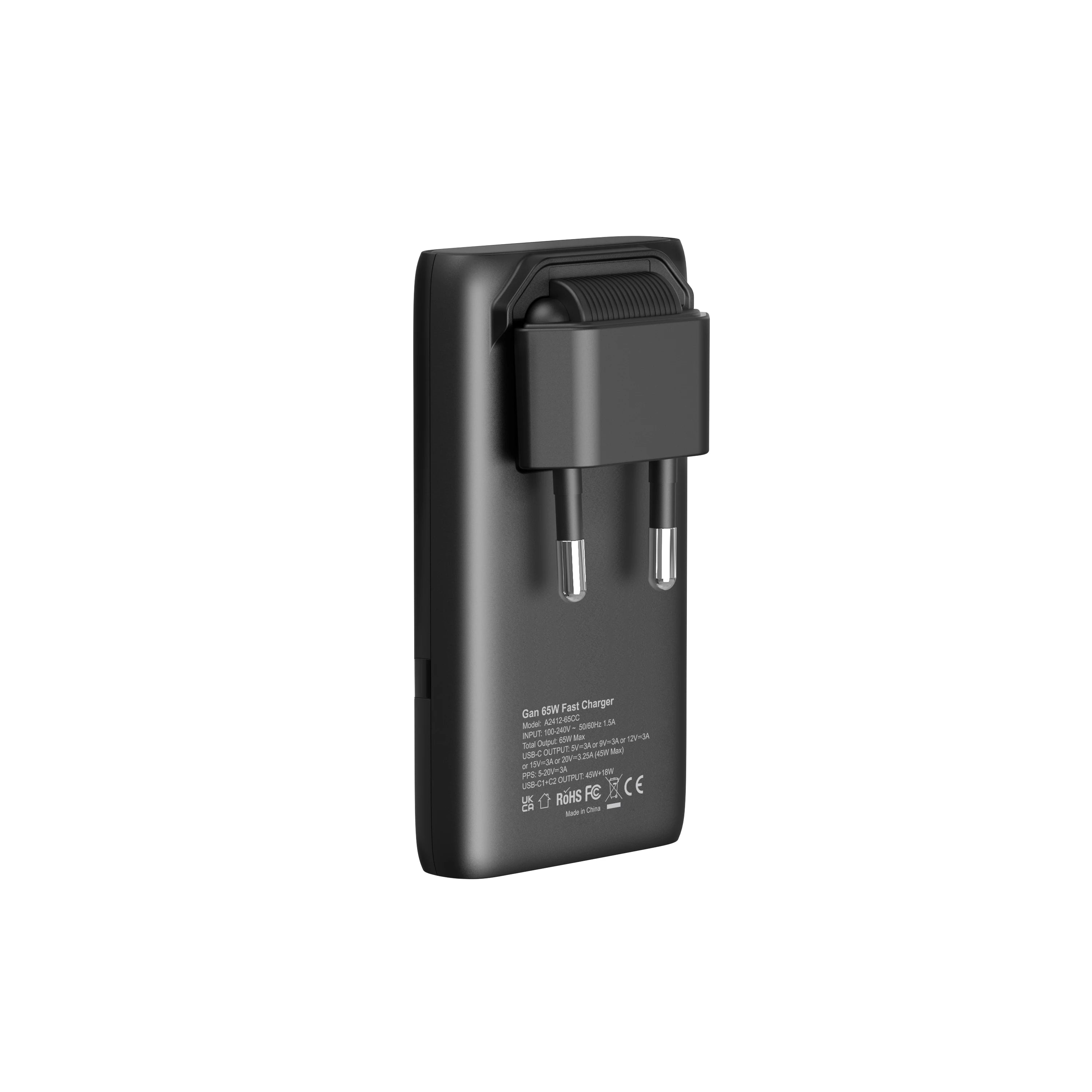 65W Ultra-Slim GaN Dual USB-C Fast Wall Charger for Laptop & Mobile - 15