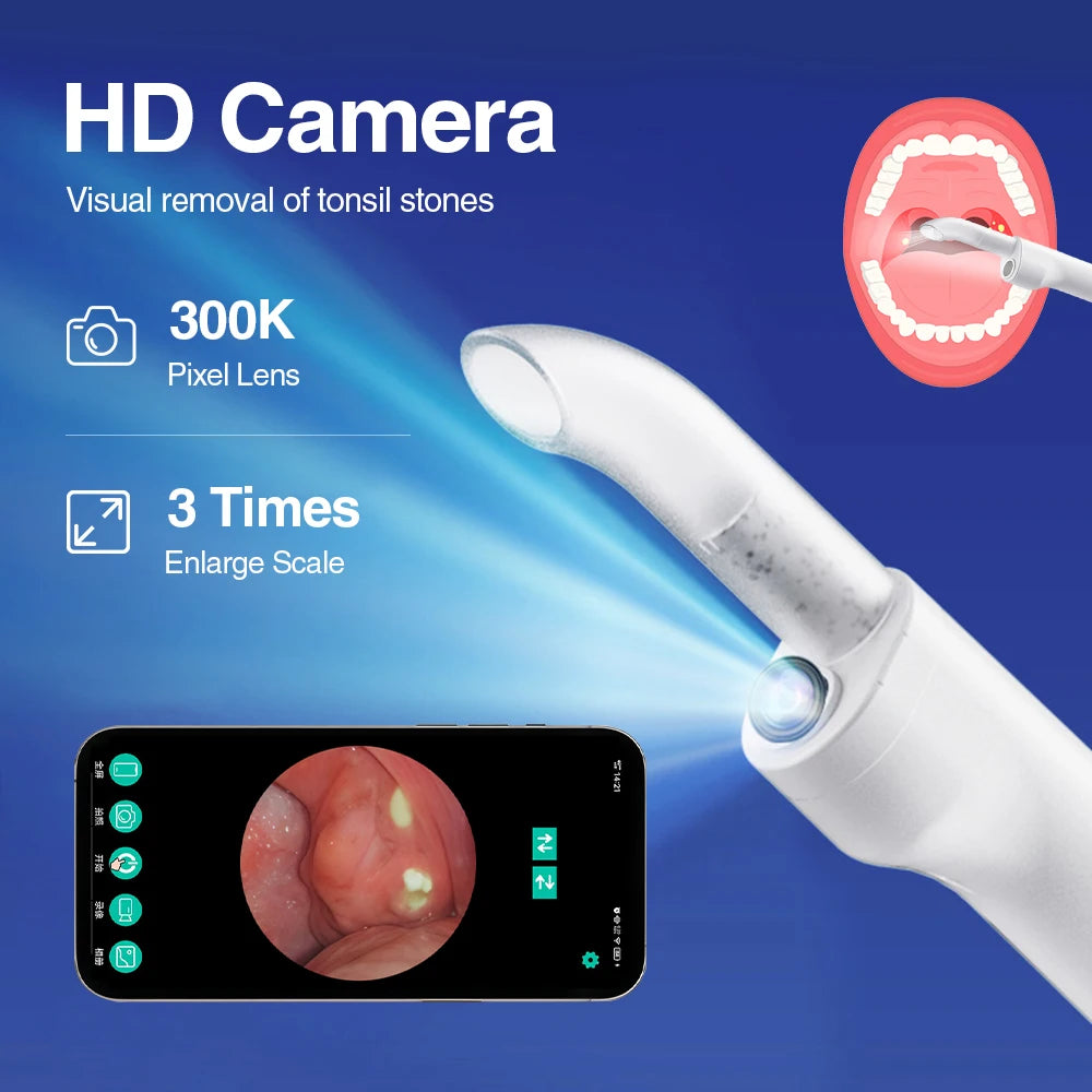 Electric Tonsil Stone Remover with HD Camera & Vacuum Suction - 8