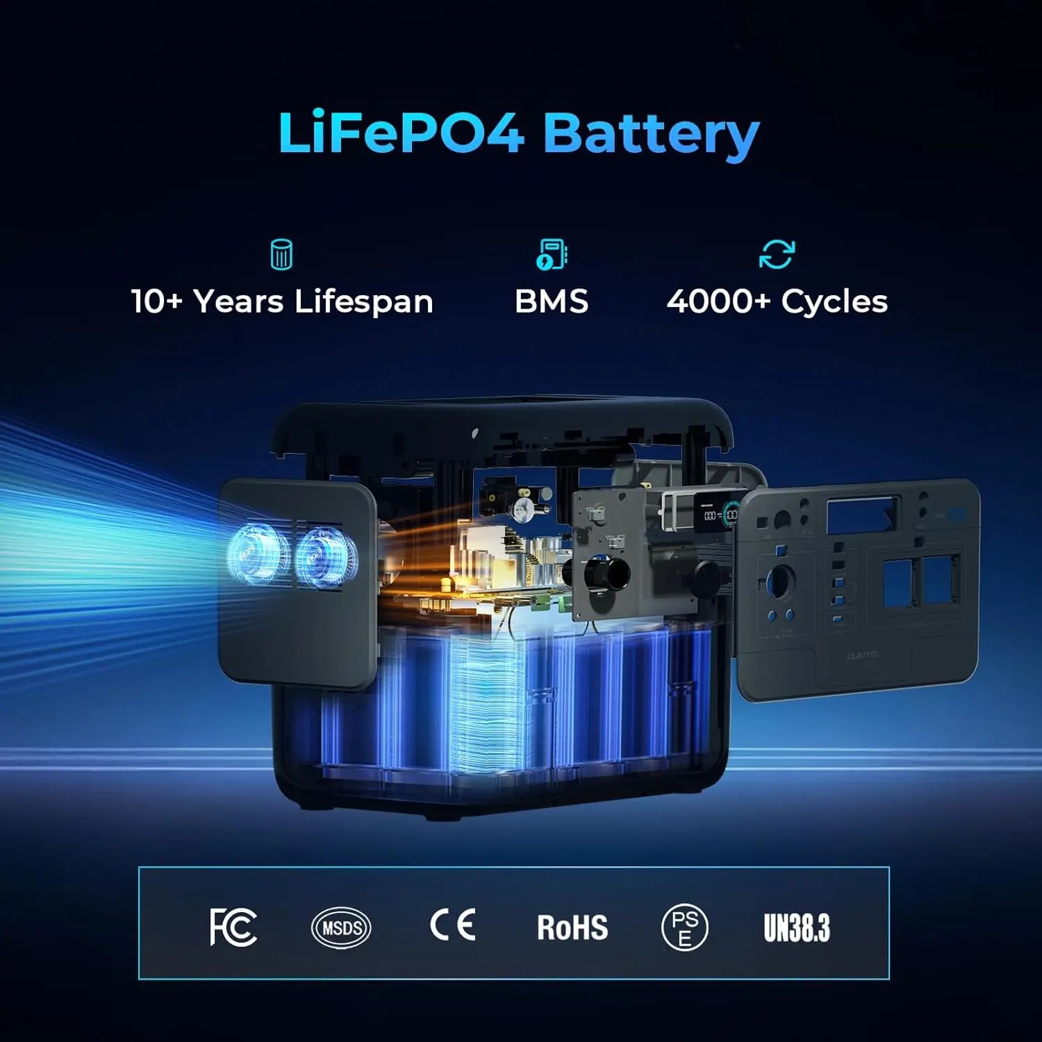 OUKITEL P800E 800W Portable Power Station 512Wh LiFePO4 Solar Generator - 2