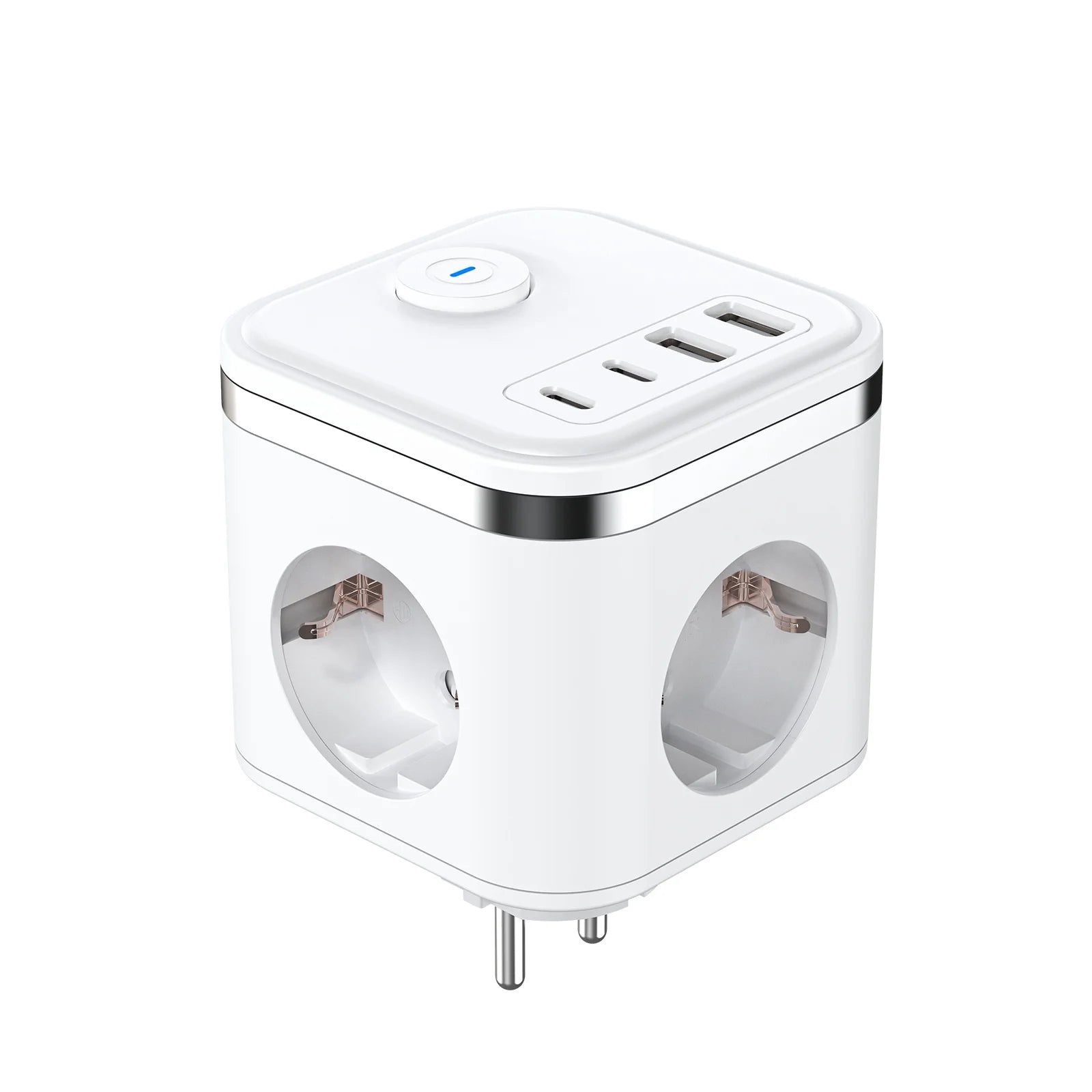 7-in-1 European Power Strip Cube with 4 USB/Type-C Fast Charging Ports - 20