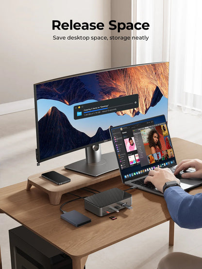 10-in-1 Dual M.2 NVMe SSD & 3.5" HDD Docking Station - 4K 60Hz HDMI PD 100W
