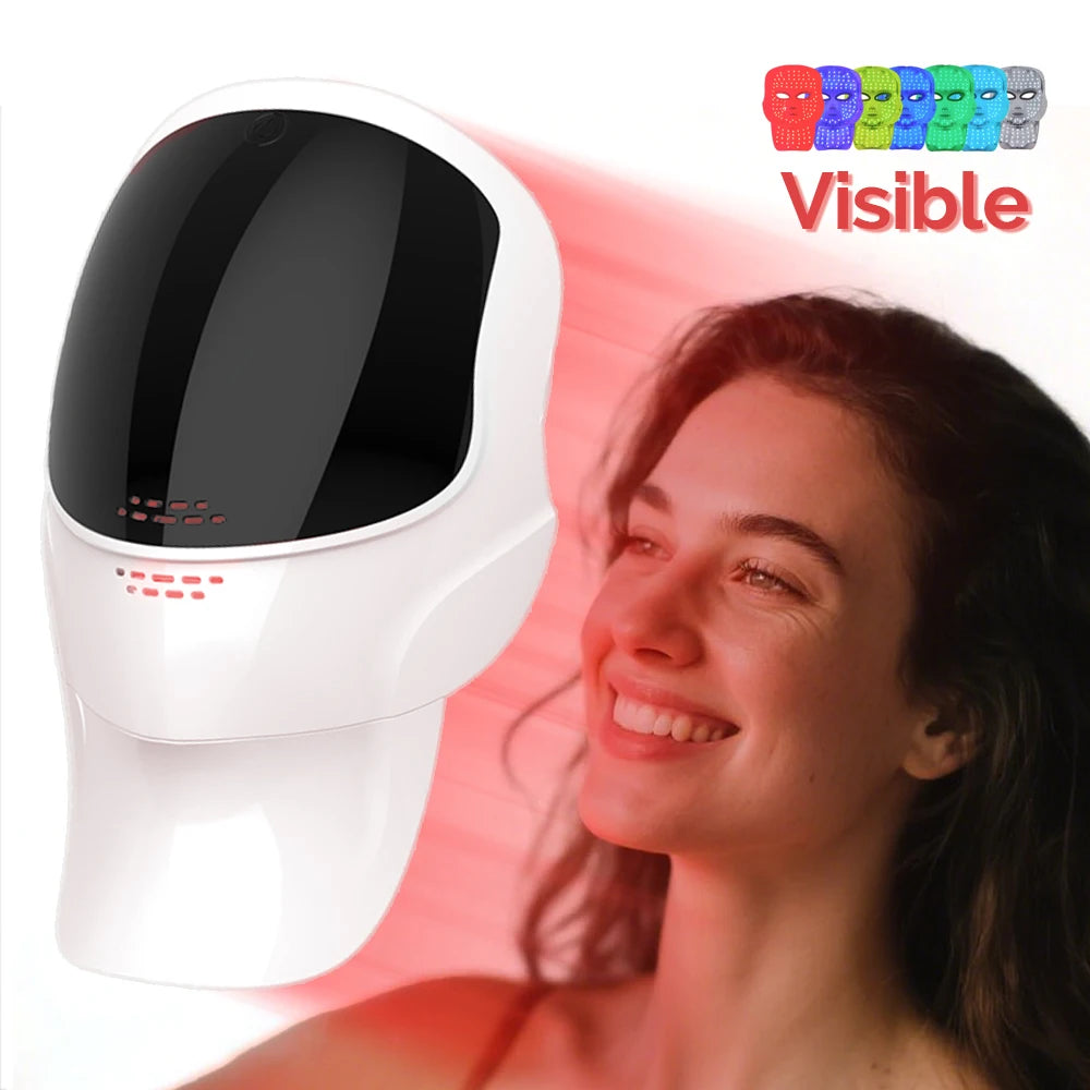 7-Color LED Face & Neck Light Therapy Mask Wireless