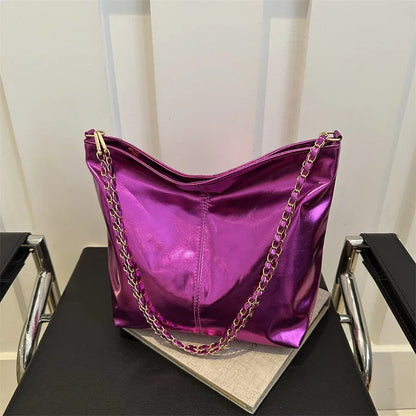 Luxury Glossy Shoulder Tote