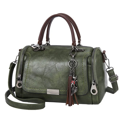 Luxury Tassel Boston Shoulder Bag