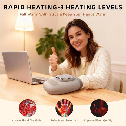 Electric Hand & Wrist Massager - Air Compression Therapy with Heat for Pain Relief