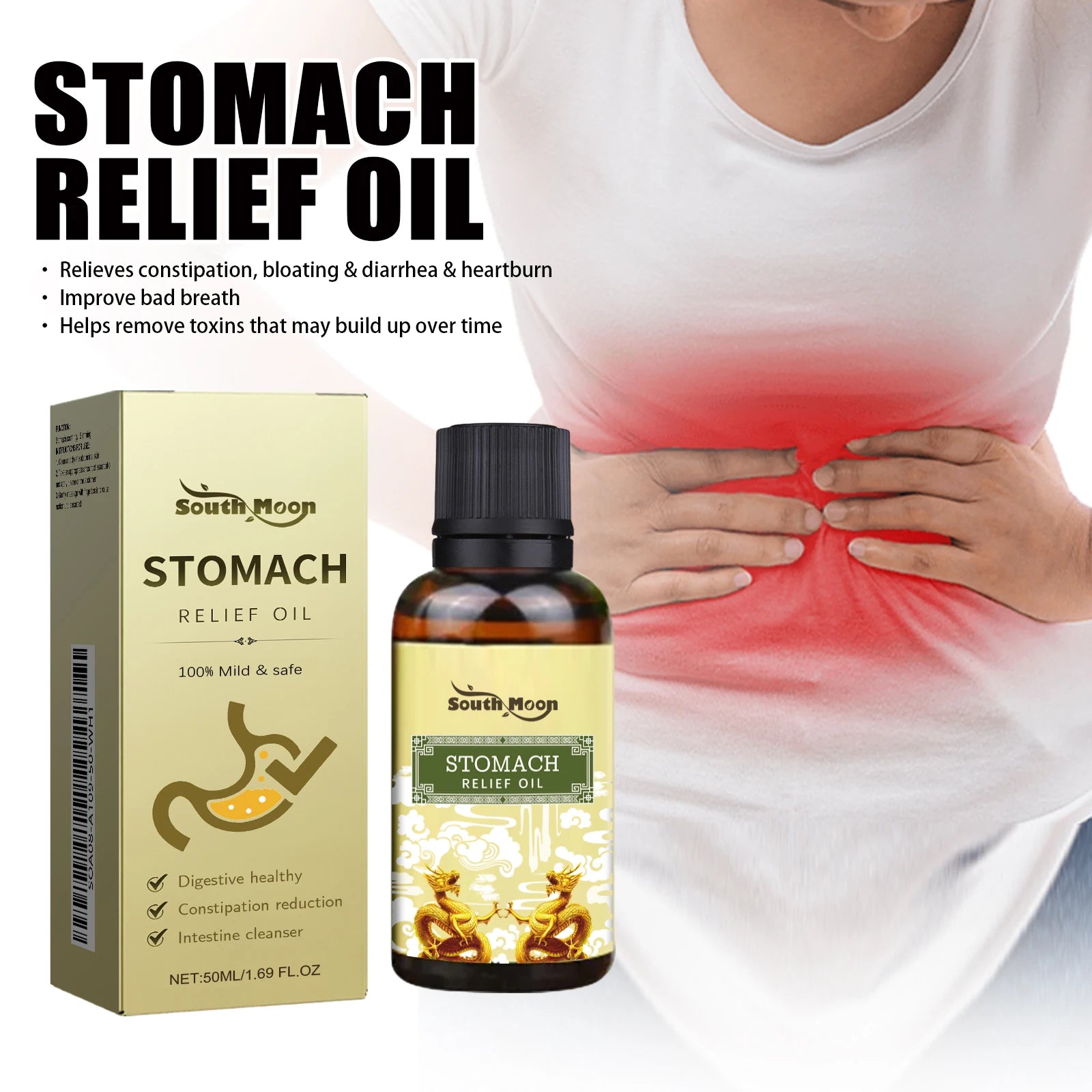 Natural Herbal Abdominal Massage Oil for Digestive Comfort & Constipation Relief - 8