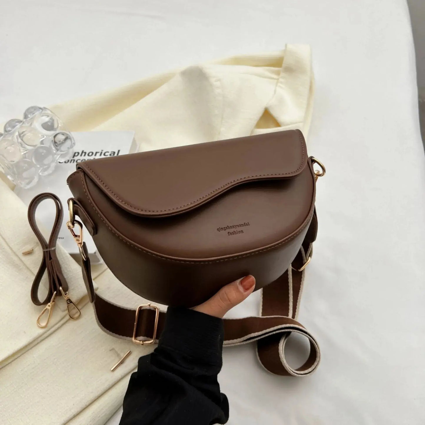 Luxury Vintage Saddle Shoulder Bag