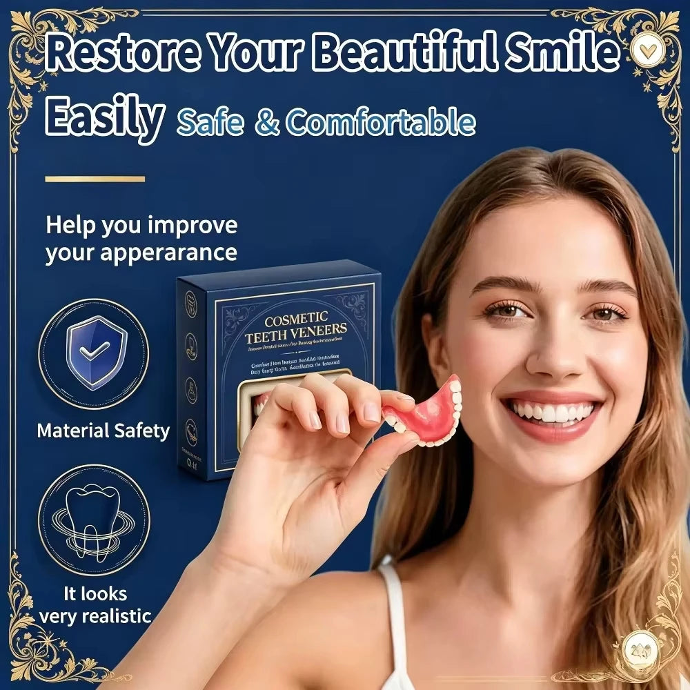 Cosmetic Snap-On Teeth Veneers for Instant Smile Makeover & Comfort