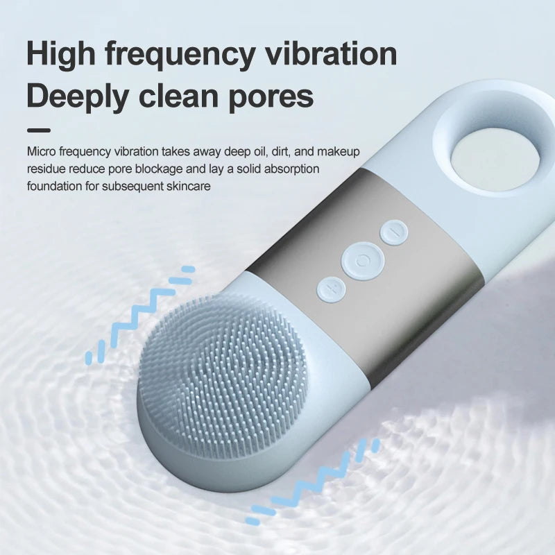 Hot & Cold Sonic Facial Cleansing Brush - Waterproof Silicone Face Massager - 3