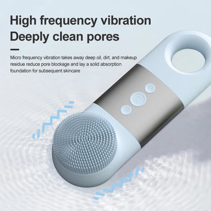 Hot & Cold Sonic Facial Cleansing Brush - Waterproof Silicone Face Massager