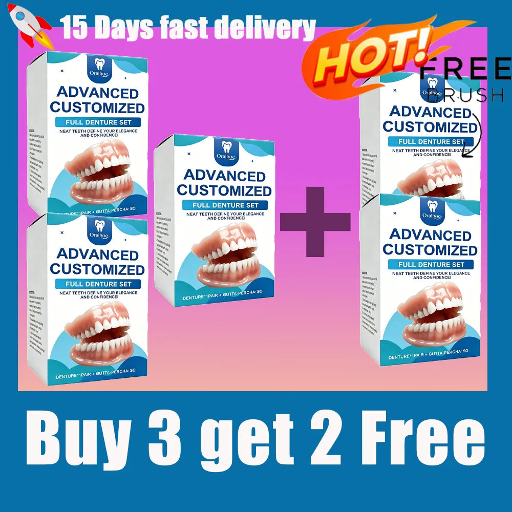 Natural Texture Realistic Full Denture Set for a Comfortable and Confident Smile