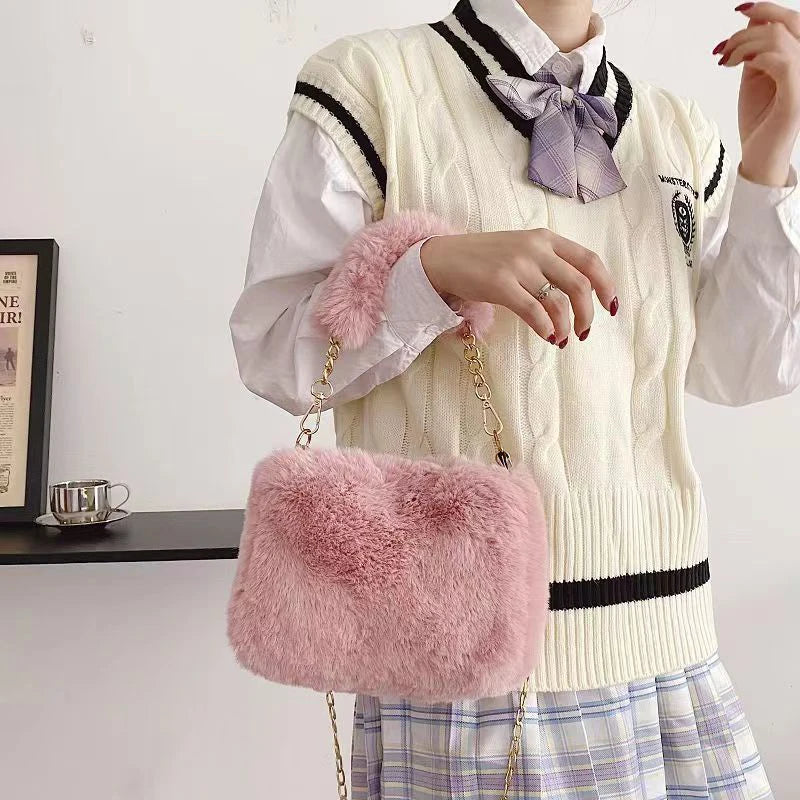 Luxury Plush Chain Crossbody