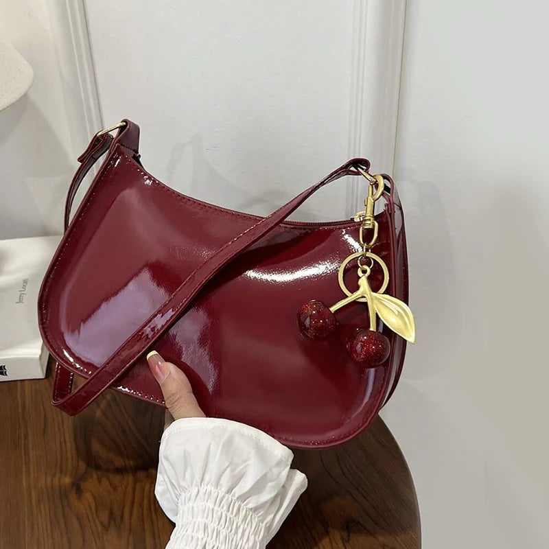 Luxury Solid Leather Shoulder Bag