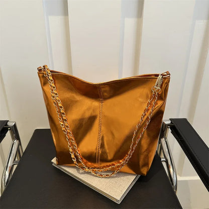 Luxury Glossy Shoulder Tote
