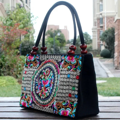 Luxury Ethnic Embroidery Tote