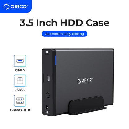 ORICO Aluminum 3.5" Hard Drive Enclosure - USB 3.1 Type-C HDD/SSD Case